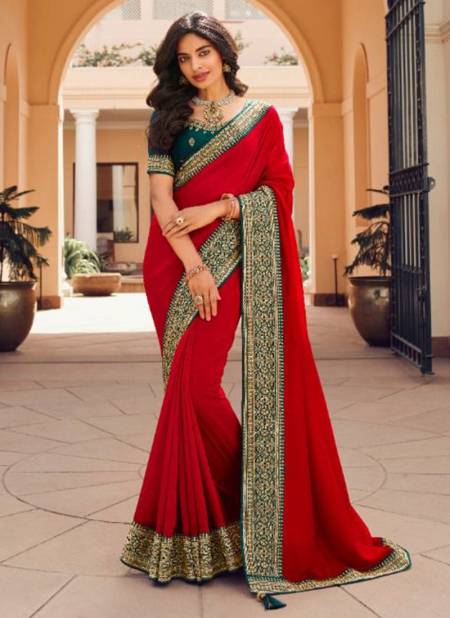 Red Colour Kavira 4 Heavy Festive Wear New Designer Saree Collection 1001